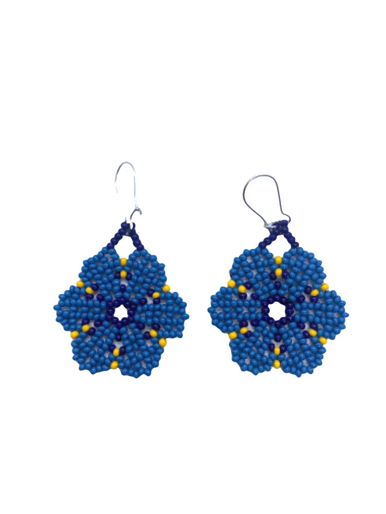 Flower Drop Earrings Blue Yellow DUBS edition