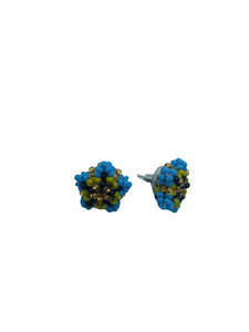 Stud Earrings (Sky Blue/Gold)